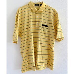 The Masters Golf Polo Shirt Mens XL Amen Corner Collection Yellow Stripe‎ VTG